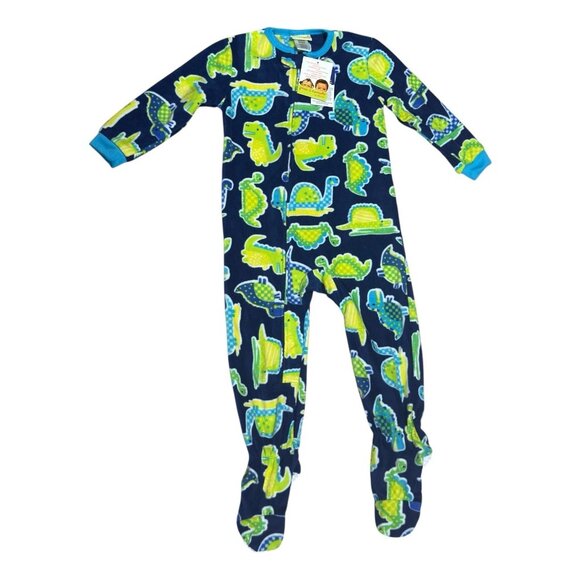 NWT Peas & Carrots by Steve Footie Sleepwear with Turtles and Dinosaurs Sz 3T - Picture 1 of 7